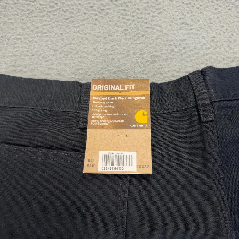 Carhartt Jeans Mens 40x32 Black Loose Straight Washed Duck Dungaree Orginal Fit